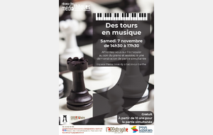 Animation échecs à la médiathèque de Sablé-sur-Sarthe le 07 Novembre 2026