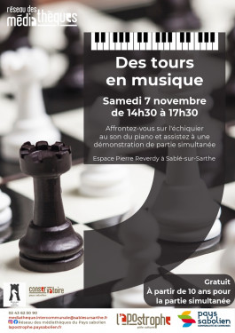 Animation échecs à la médiathèque de Sablé-sur-Sarthe le 07 Novembre 2026