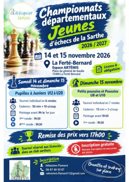 ♟️ Championnats départementaux Jeunes d’échecs de la Sarthe